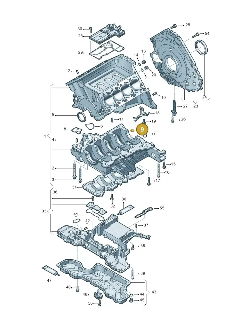 079103121AC — Audi A7 Sportback (2014-2018) diagram 771103150, position 9