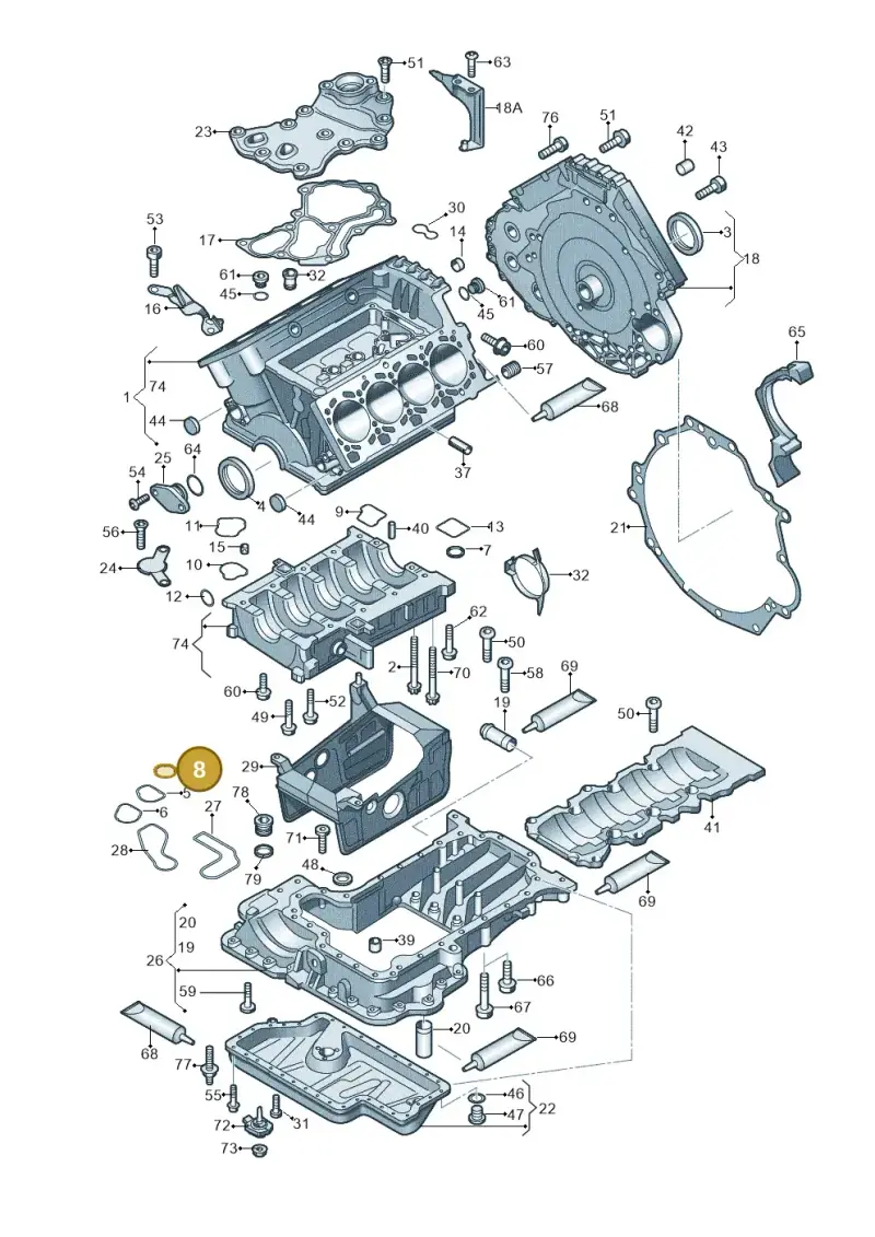 079103121AD — Audi A8L qu. 3.0 TDI (2009-2014) diagram 473103000, position 8