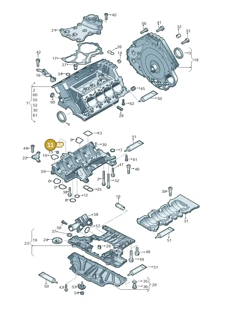 079103121BK — Audi RS4 Av. qu. 4.2 (2012-2015) diagram 695103000, position 11