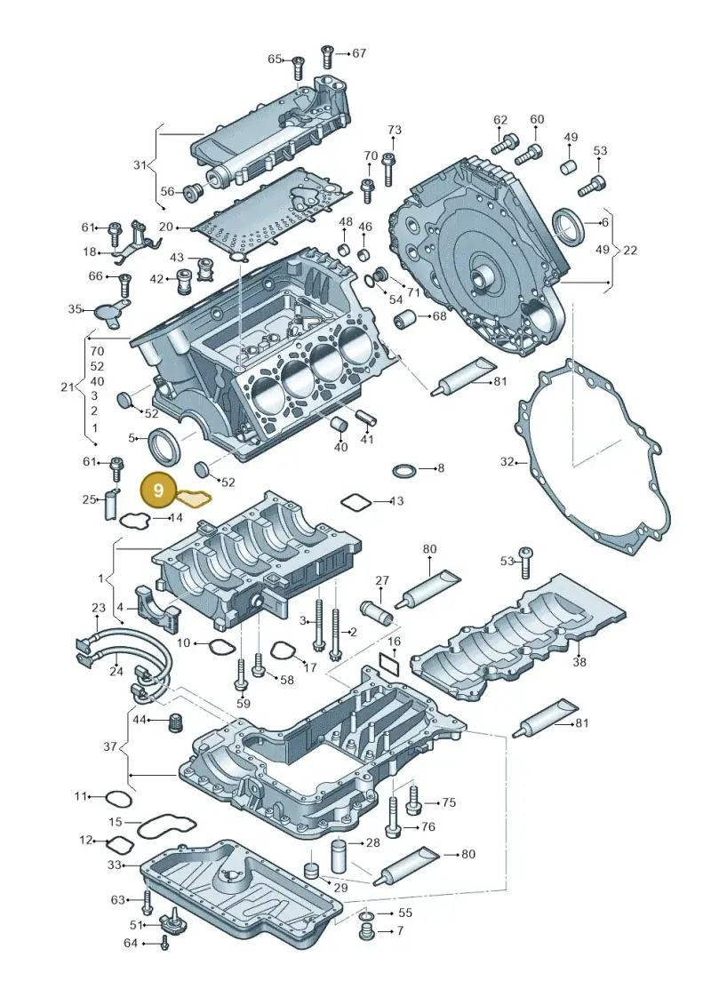 079103121G — Audi A4/S4 Cabrio./qu. 07> (2006-) diagram 247103400, position 9