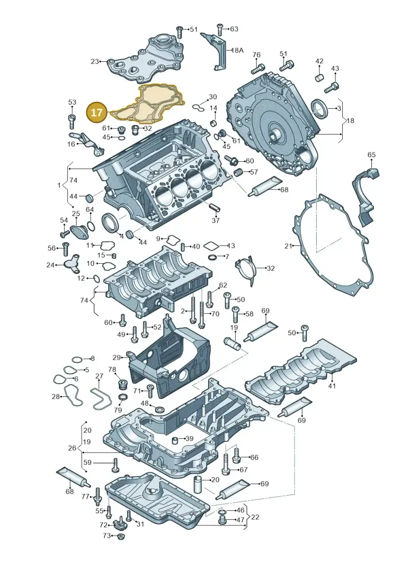 079103161J — Audi A8L qu. 3.0 TDI (2009-2014) diagram 473103000, position 17