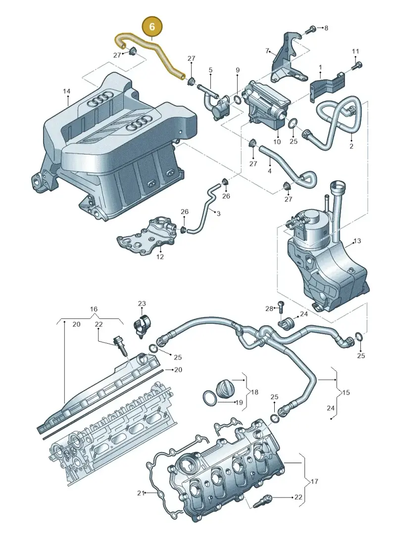 079103209AP — Audi R8 qu. 5.2 (2012-2015) diagram 618103500, position 6