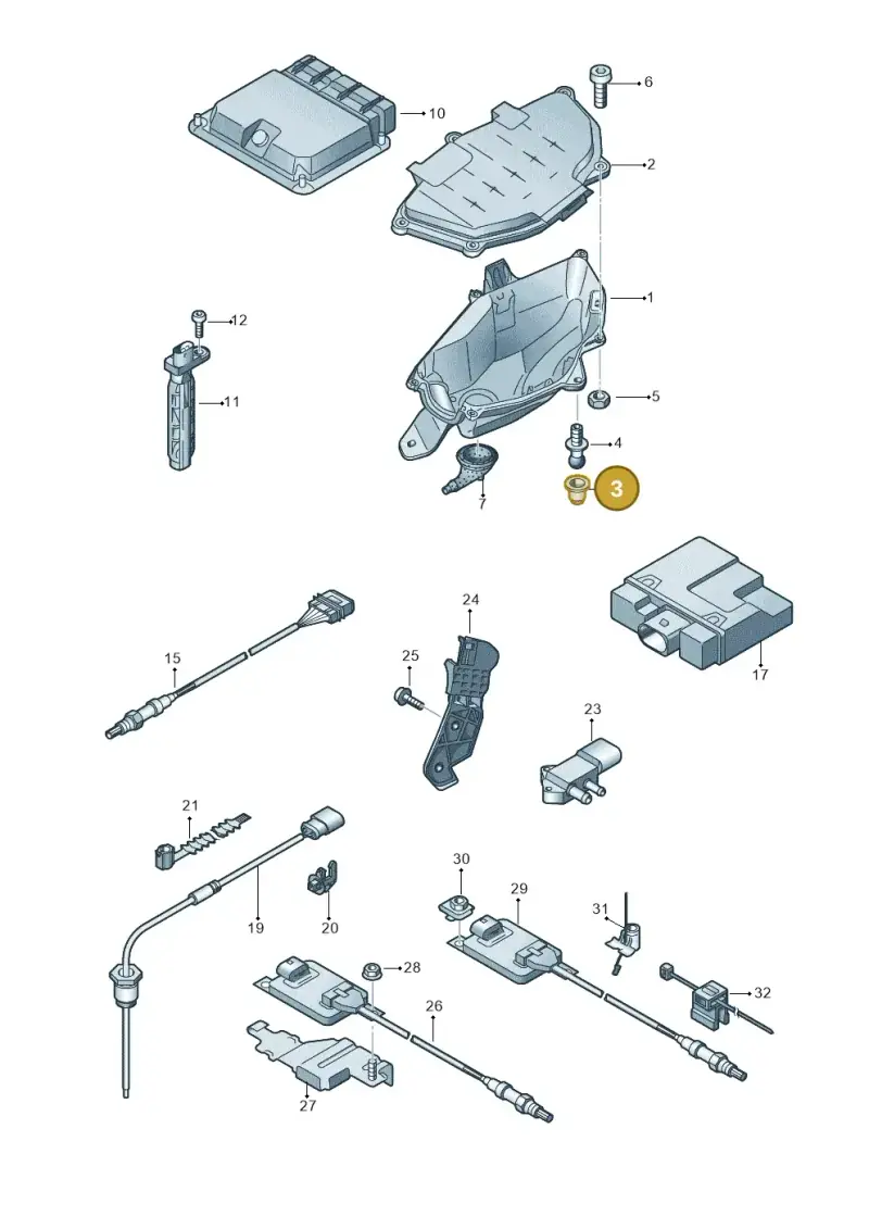 079103226 — Audi A6 Av. qu. 3.0 (2012-2018) diagram 738906050, position 3