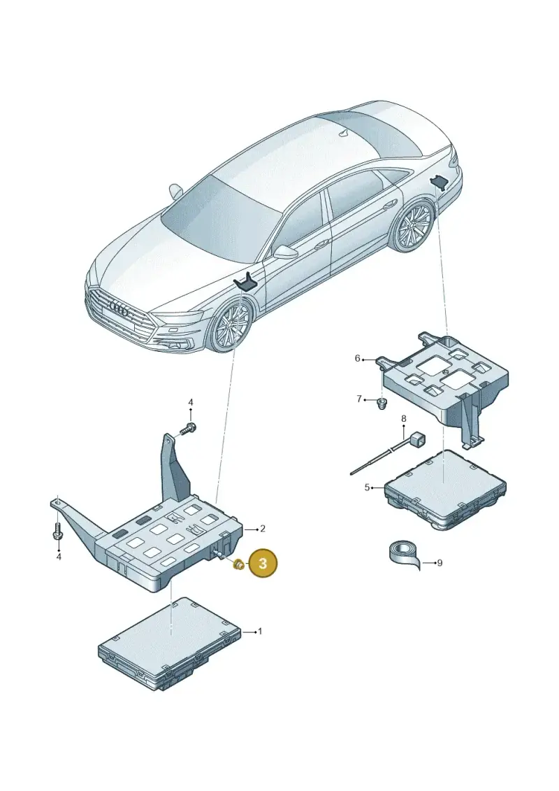 079103226 — Audi A8L (2017-2022) diagram 838907020, position 3