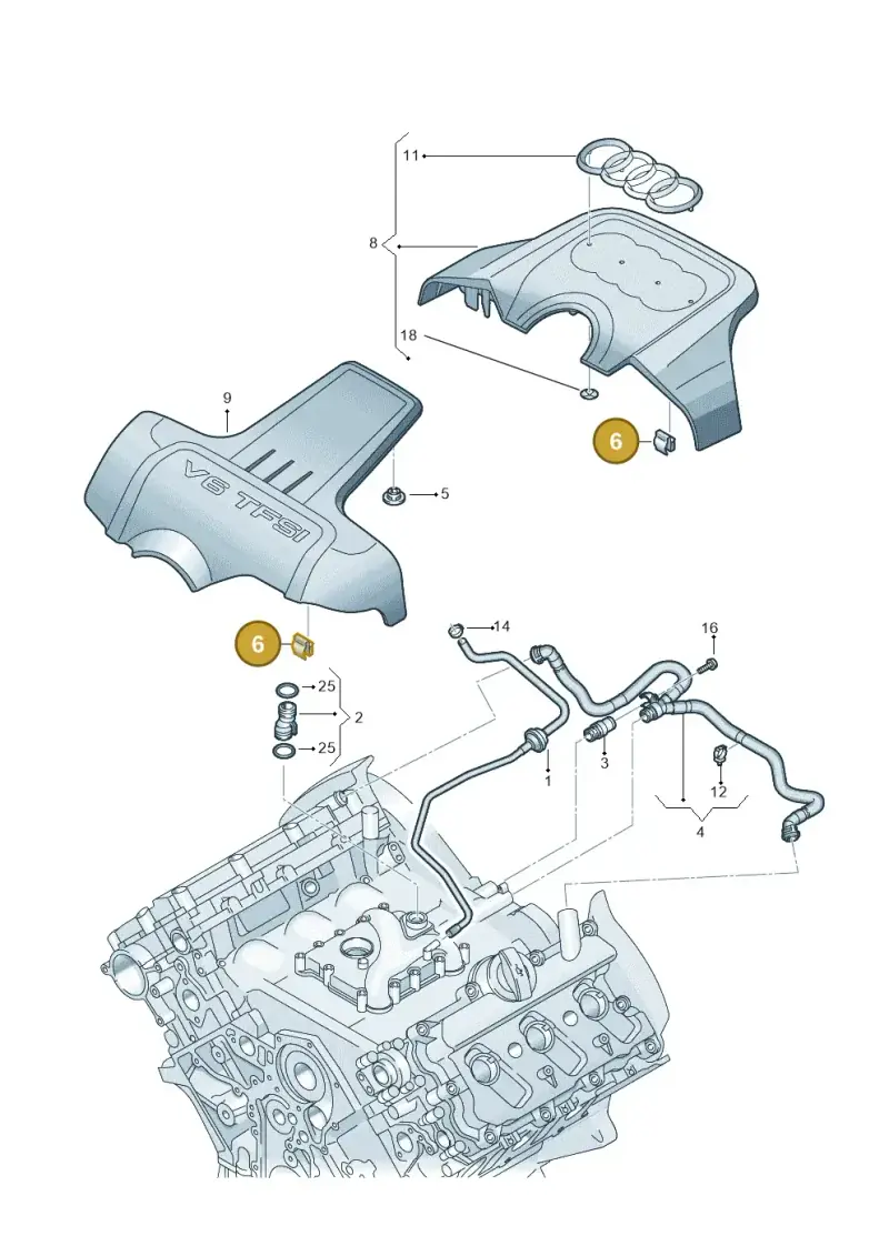 079103314 — Audi A6 Av. qu. 3.0 (2012-2018) diagram 648103460, position 6