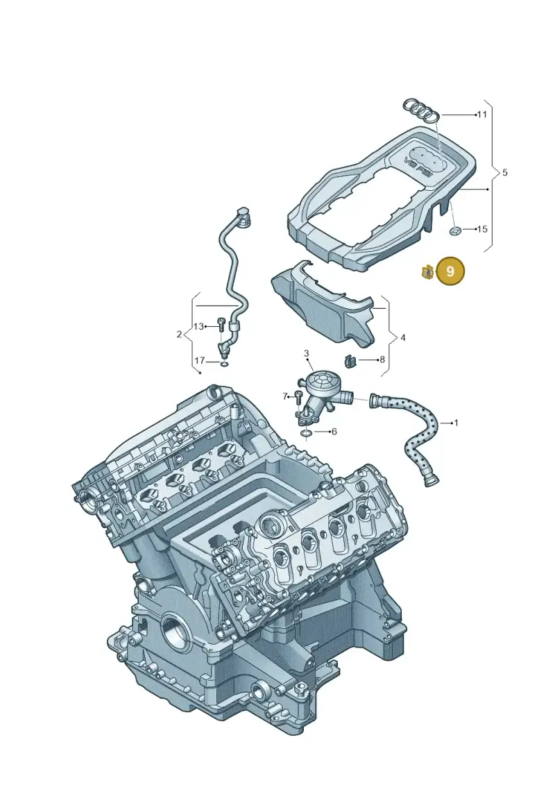 079103314 — Audi A8L qu. 3.0 TDI (2009-2014) diagram 696103450, position 9