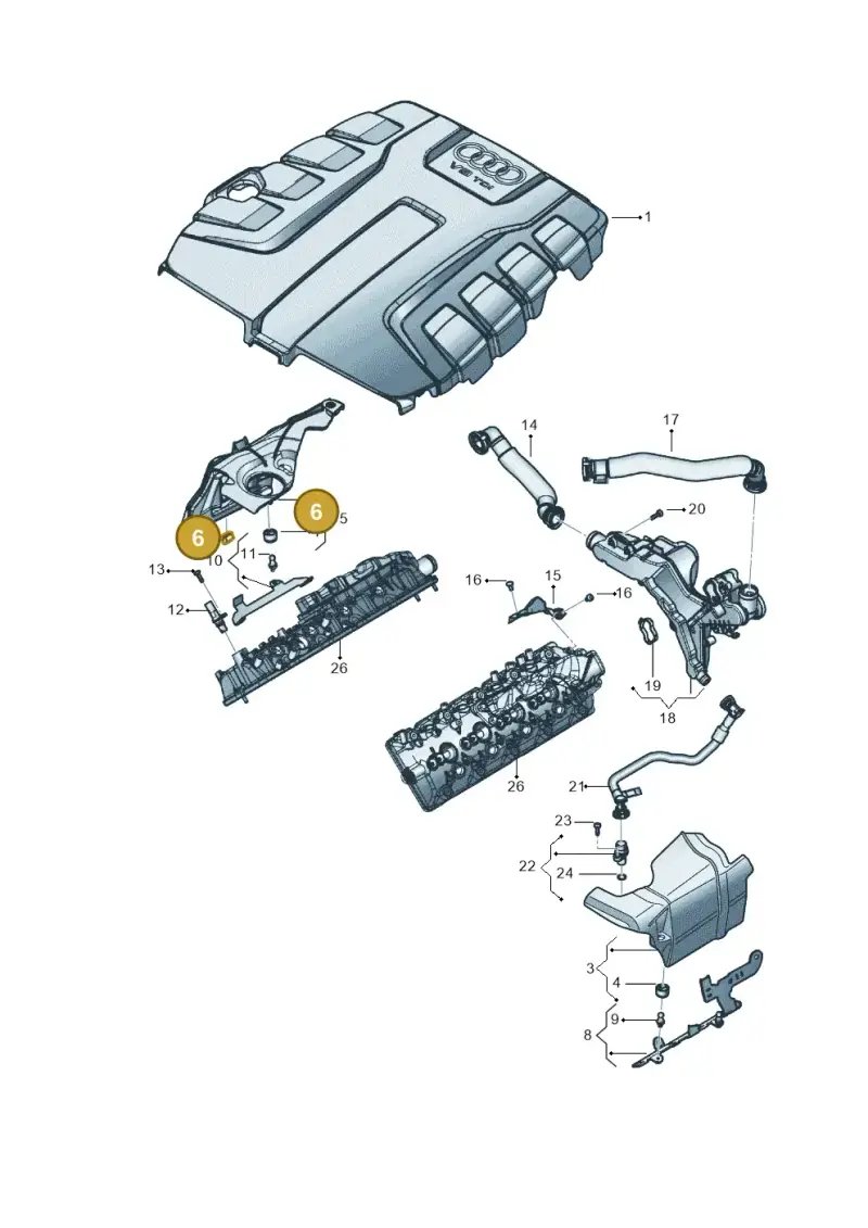 079103314 — Audi Q8 Quattro 3,0 (2018-) diagram 429103081, position 6