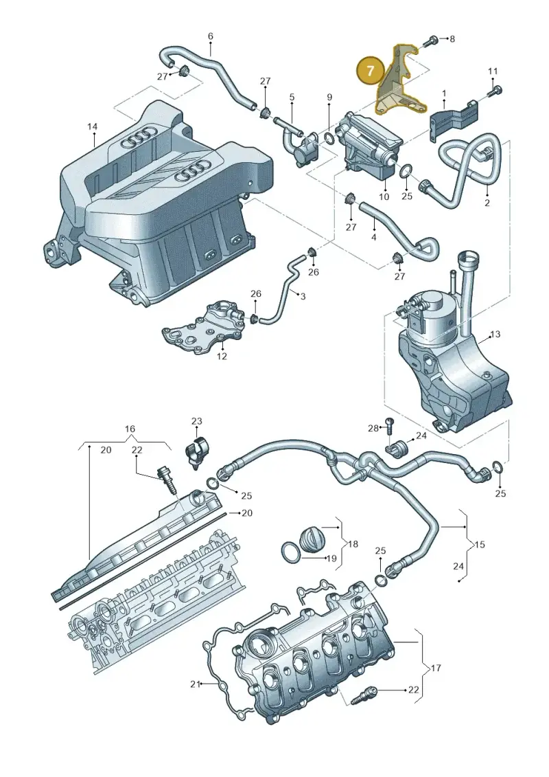 079103320J — Audi R8 qu. 5.2 (2012-2015) diagram 618103500, position 7
