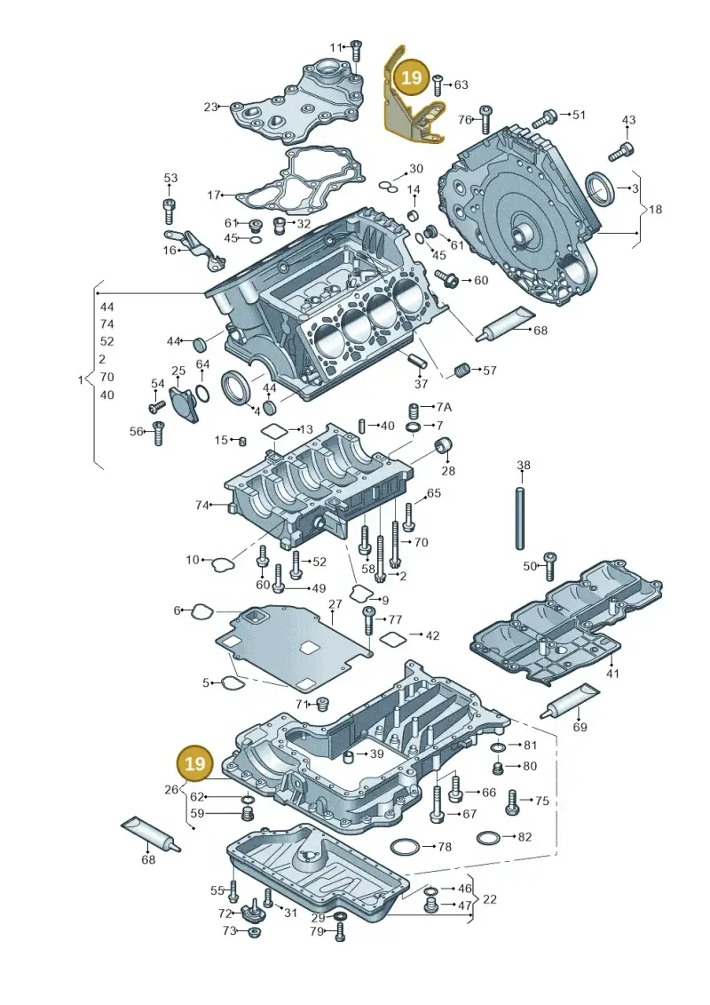 079103320J — Audi R8 qu. 5.2 (2012-2015) diagram 618103000, position 19
