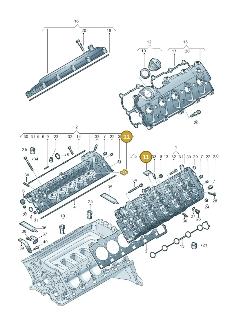 079103411H — Audi A6 2.7 TDI (2008-2011) diagram 448103620, position 11