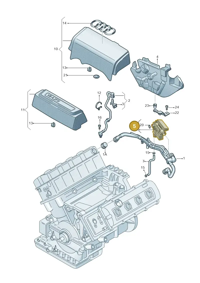 079103464F — Audi A6 2.7 TDI (2008-2011) diagram 493103600, position 5