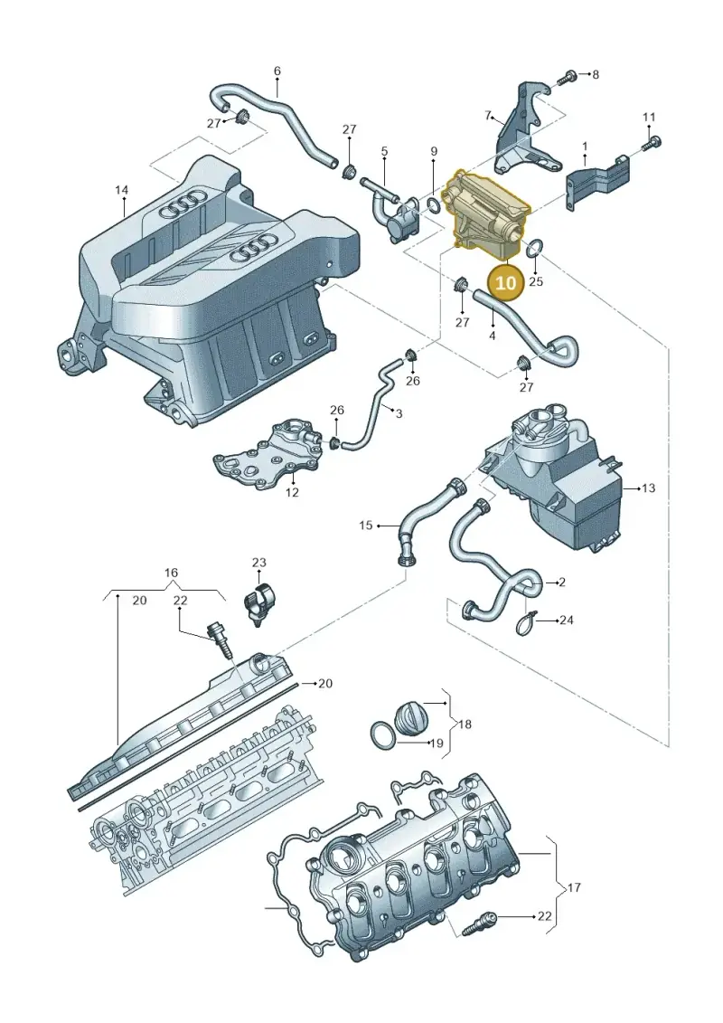 079103464H — Audi R8 qu. 5.2 (2012-2015) diagram 752103310, position 10