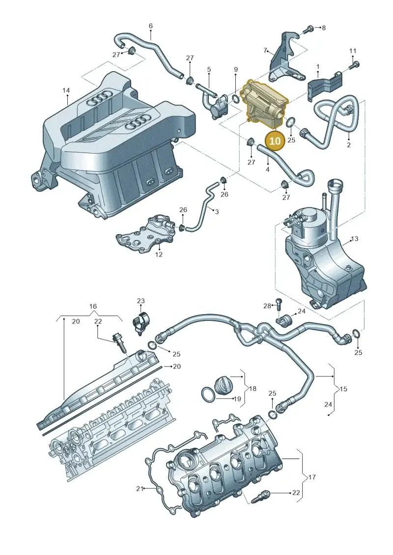 079103464H — Audi R8 qu. 5.2 (2012-2015) diagram 618103500, position 10