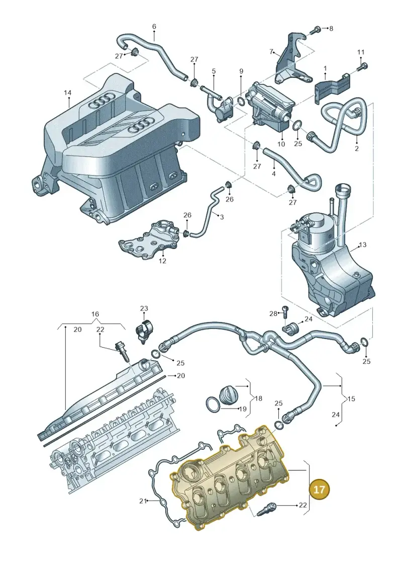 079103471BA — Audi R8 qu. 5.2 (2012-2015) diagram 618103500, position 17