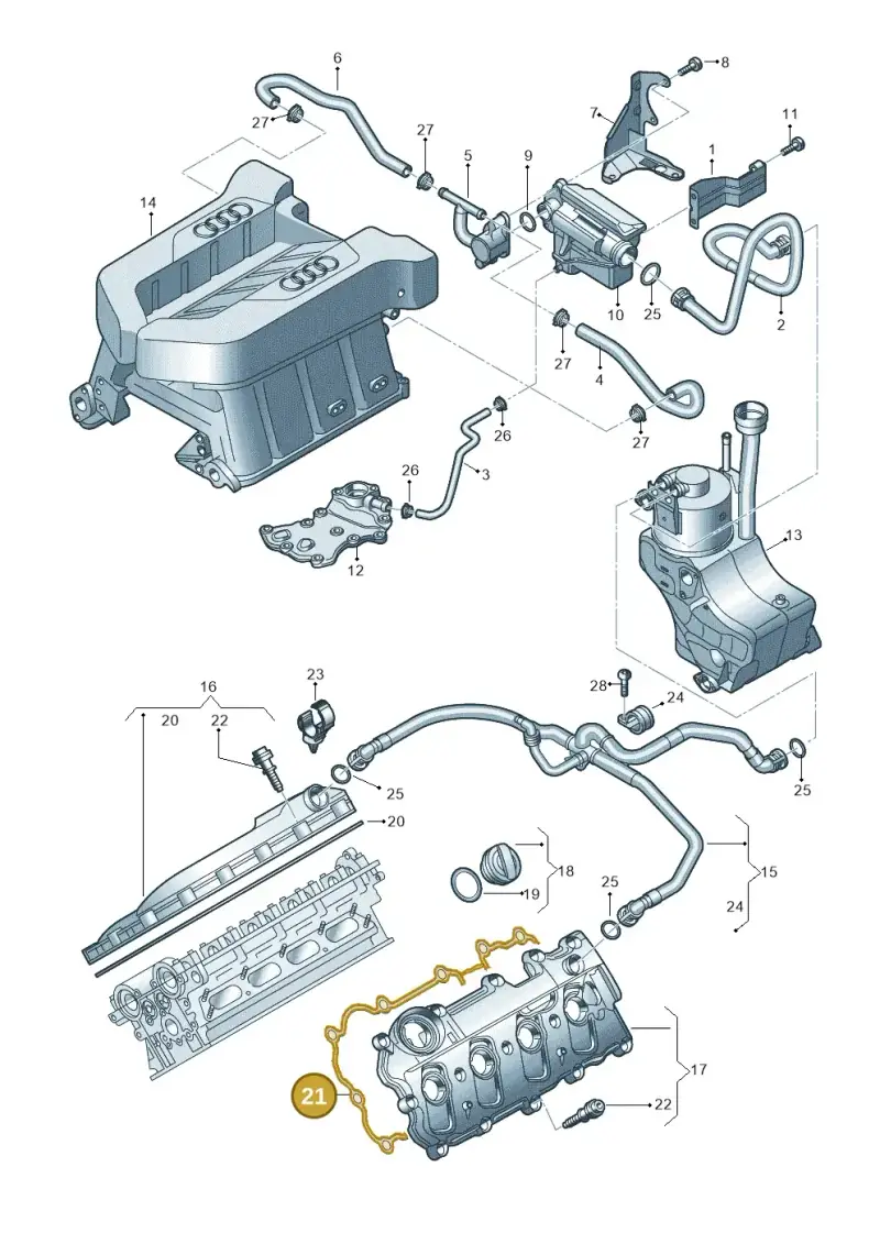 079103483T — Audi R8 qu. 5.2 (2012-2015) diagram 618103500, position 21