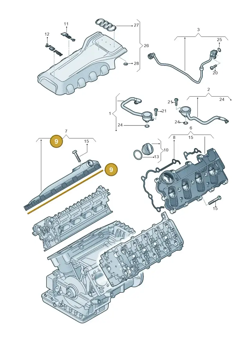 079103484C — Audi RS4 Av. qu. 4.2 (2012-2015) diagram 695103300, position 9