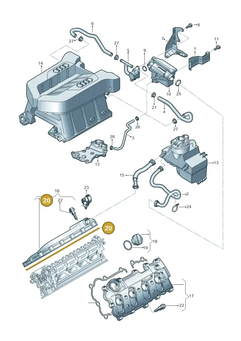 079103484C — Audi R8 qu. 5.2 (2012-2015) diagram 752103310, position 20