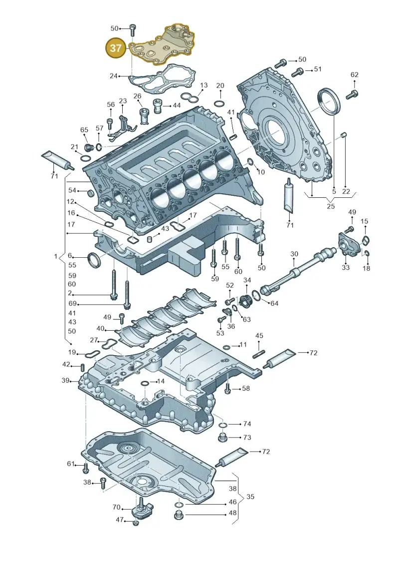 079103704E — Audi A6 2.7 TDI (2008-2011) diagram 448103360, position 37