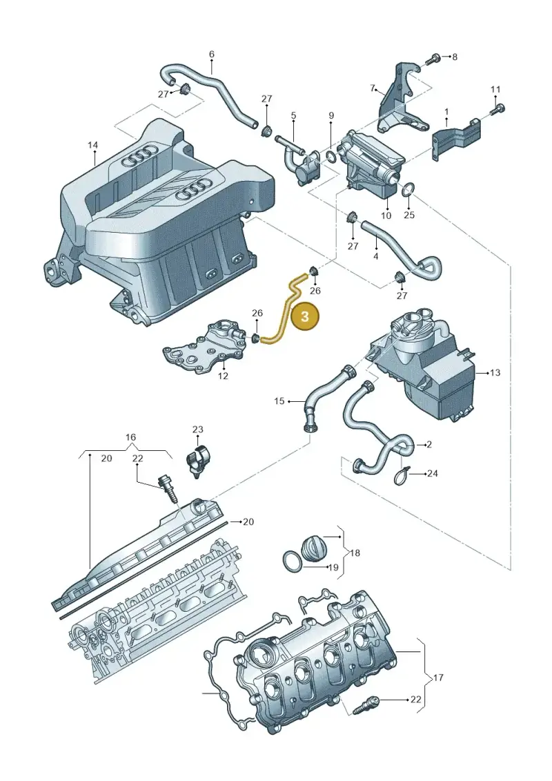 079103783K — Audi R8 qu. 5.2 (2012-2015) diagram 752103310, position 3