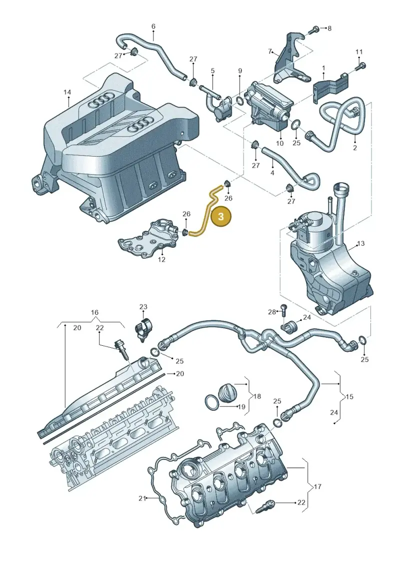 079103783K — Audi R8 qu. 5.2 (2012-2015) diagram 618103500, position 3