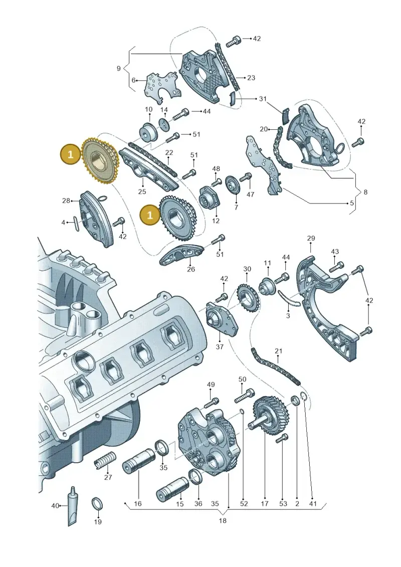 079109077G — Audi A6 2.7 TDI (2008-2011) diagram 493109300, position 1