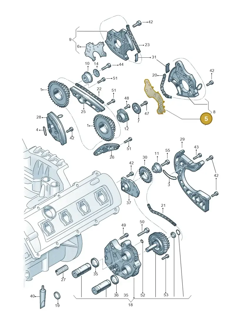 079109139J — Audi A8L qu. 3.0 TDI (2009-2014) diagram 771109350, position 5