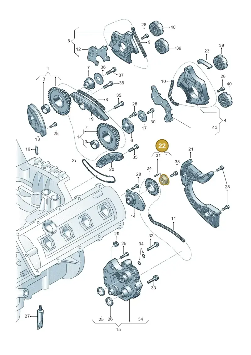 079109224E — Audi RS4 Av. qu. 4.2 (2012-2015) diagram 750109200, position 22