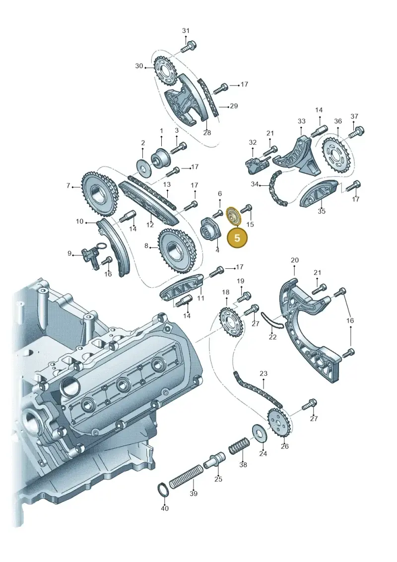 079109435G — Audi Q7 qu. 3.0 TDI (2009-2015) diagram 620109700, position 5