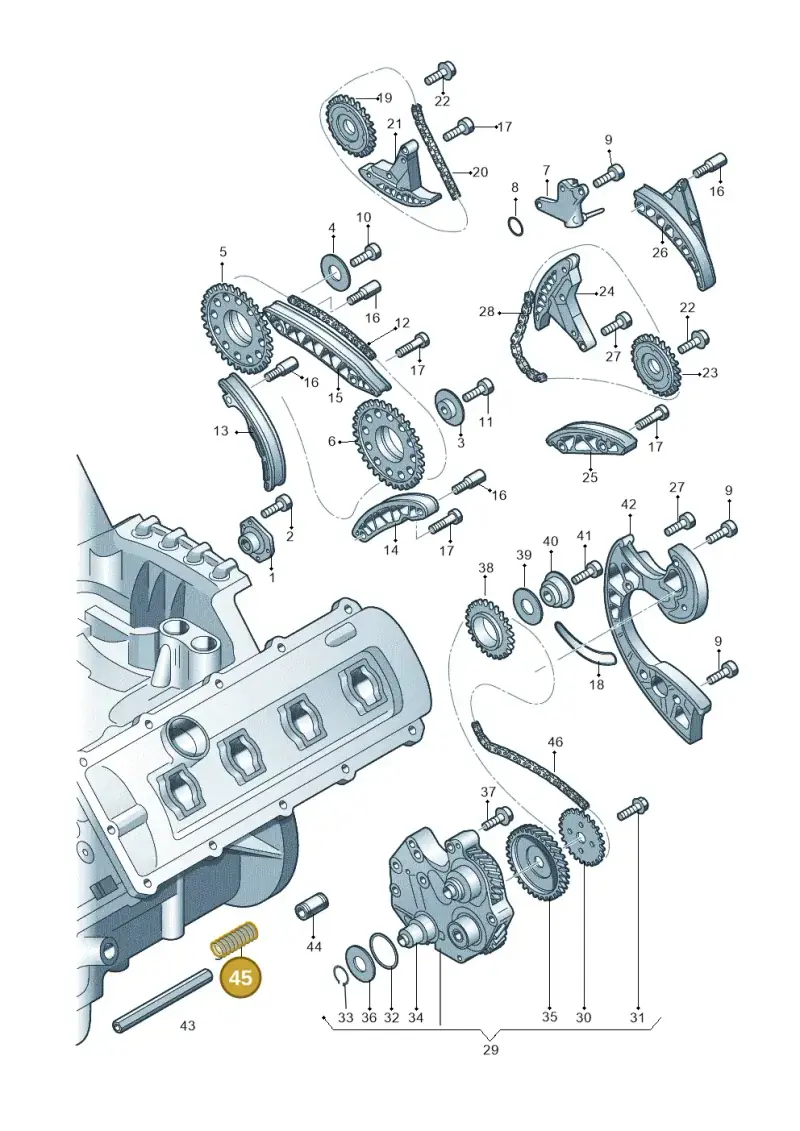079109481C — Audi Q7 qu. 3.0 TDI (2009-2015) diagram 291109620, position 45