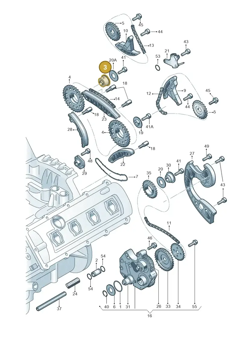 079109512E — Audi A8/S8/qu. lang (2003-2007) diagram 291109600, position 3