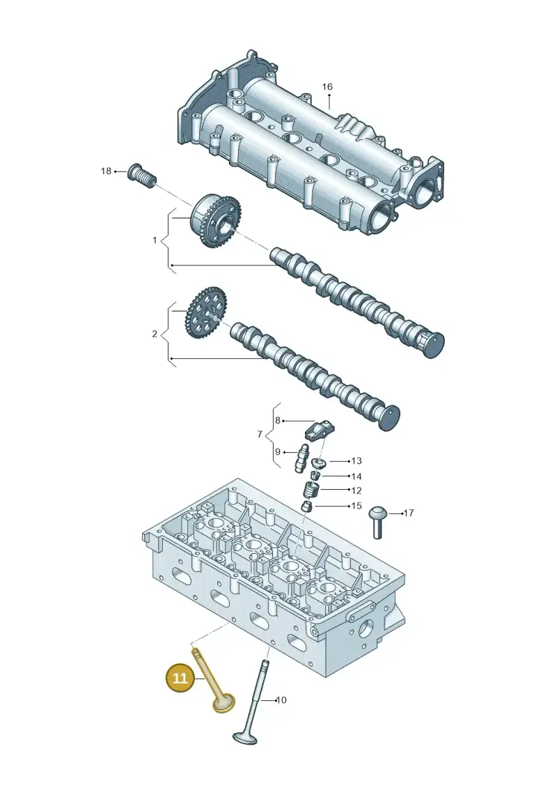 079109611J — Audi TTS Coupe 2.0 (2014-2023) diagram 798109030, position 11