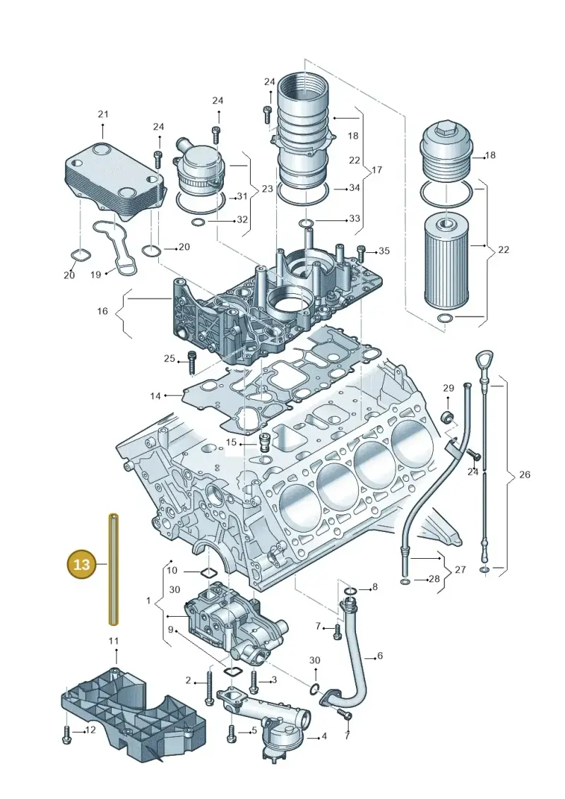 079115120S — Audi Q7 qu. 3.0 TDI (2009-2015) diagram 291115700, position 13