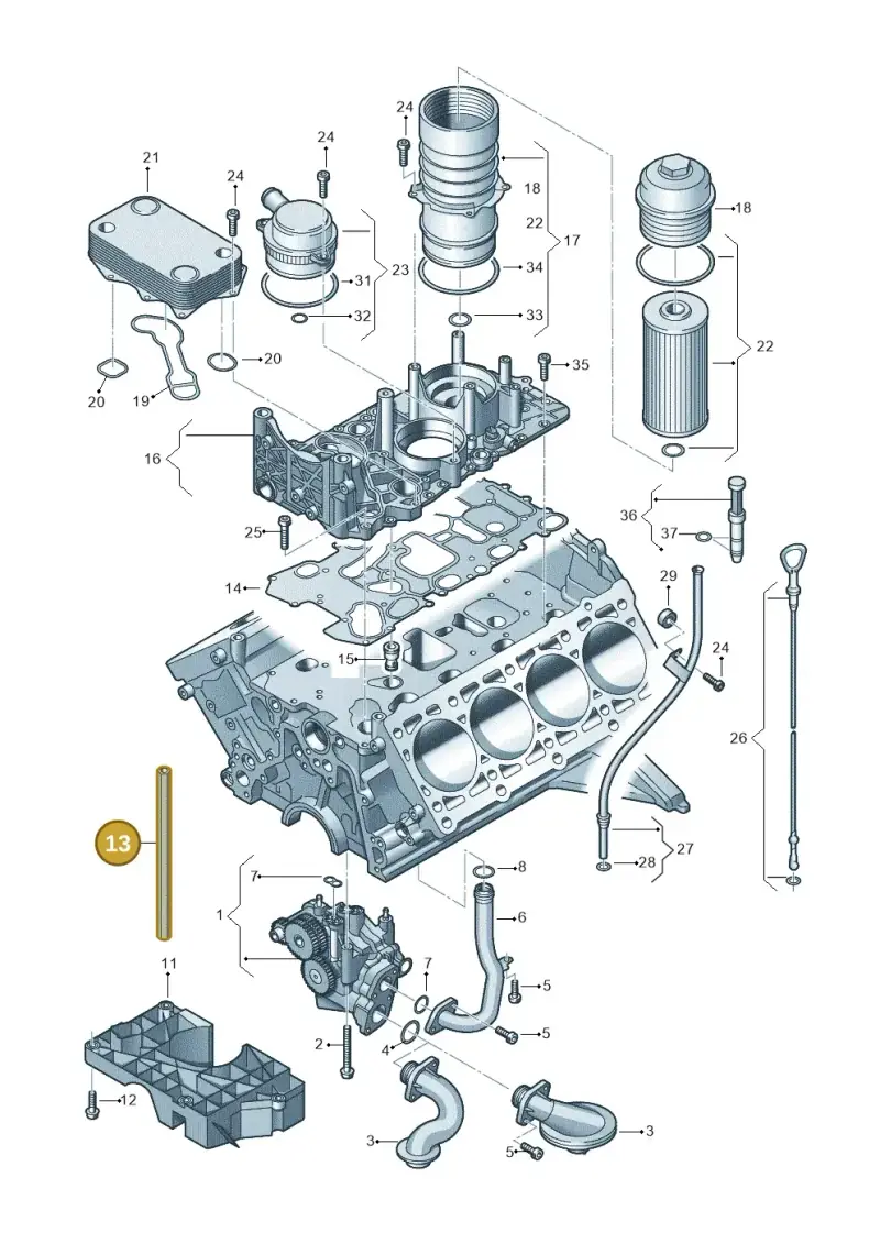 079115120S — Audi A8L qu. 3.0 TDI (2013-2018) diagram 696115800, position 13