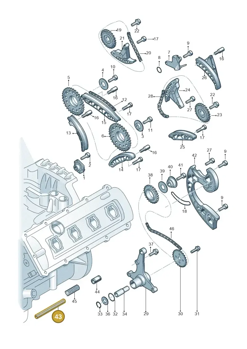 079115120S — Audi A8L qu. 3.0 TDI (2013-2018) diagram 771109820, position 43