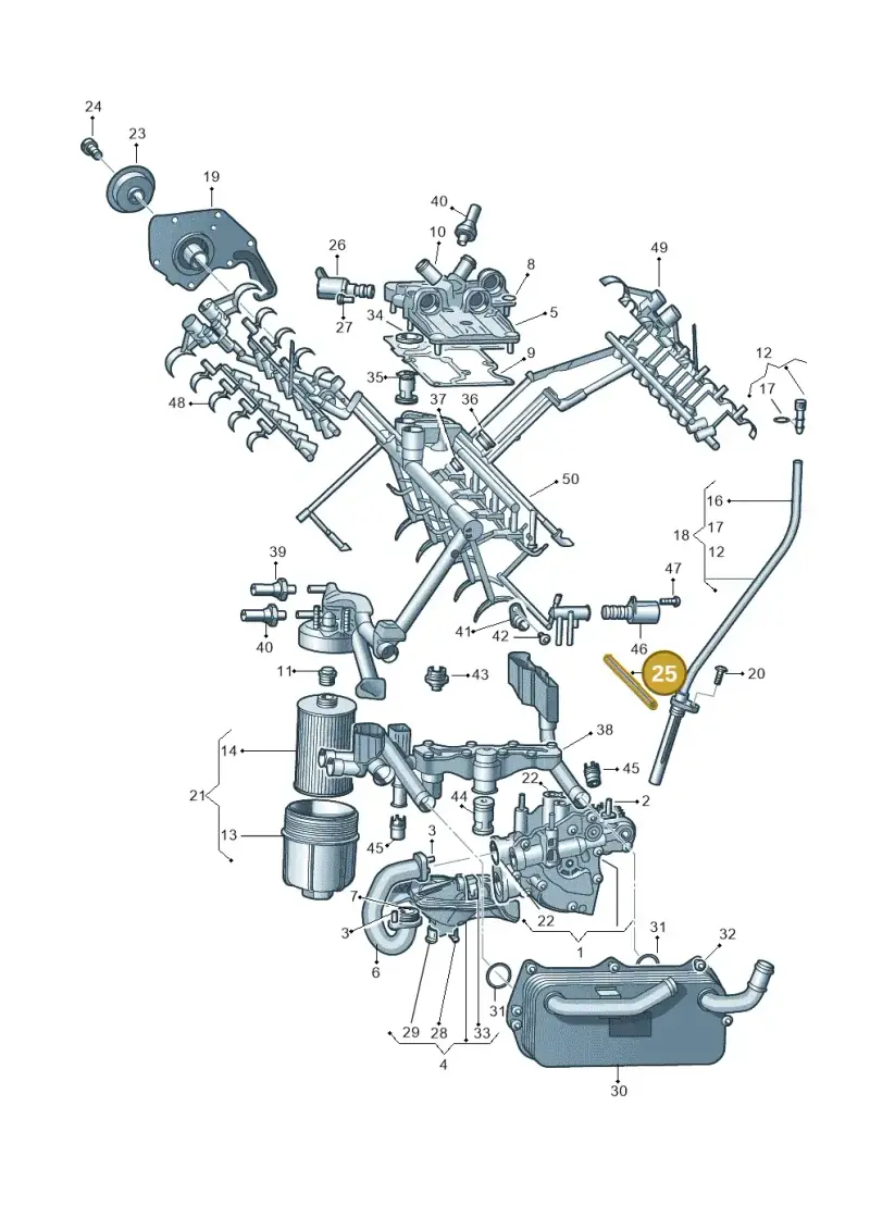 079115120S — Audi A7 Sportback (2014-2018) diagram 717115100, position 25