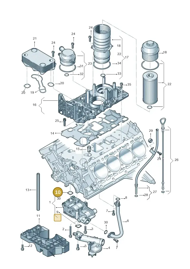 079115131 — Audi Q7 qu. 3.0 TDI (2009-2015) diagram 291115700, position 10
