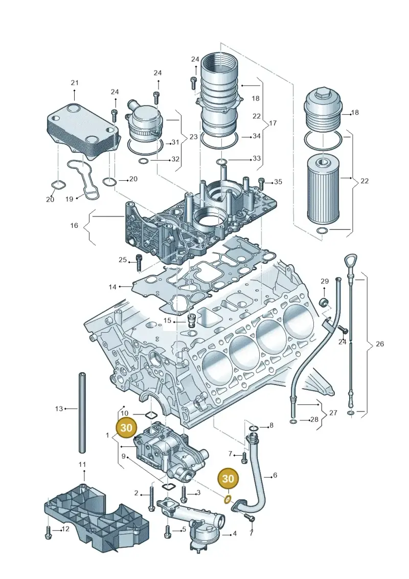 079115131A — Audi Q7 qu. 3.0 TDI (2009-2015) diagram 291115700, position 30
