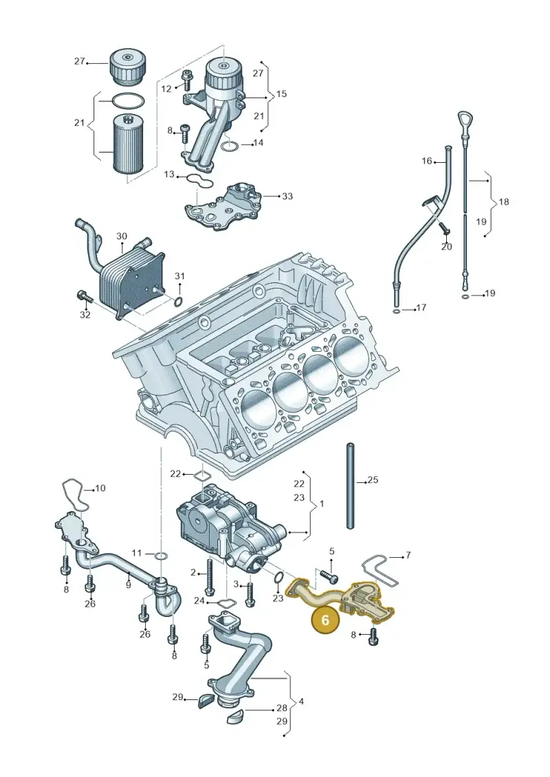 079115203E — Audi Q7 qu. 3.0 TDI (2009-2015) diagram 493115200, position 6