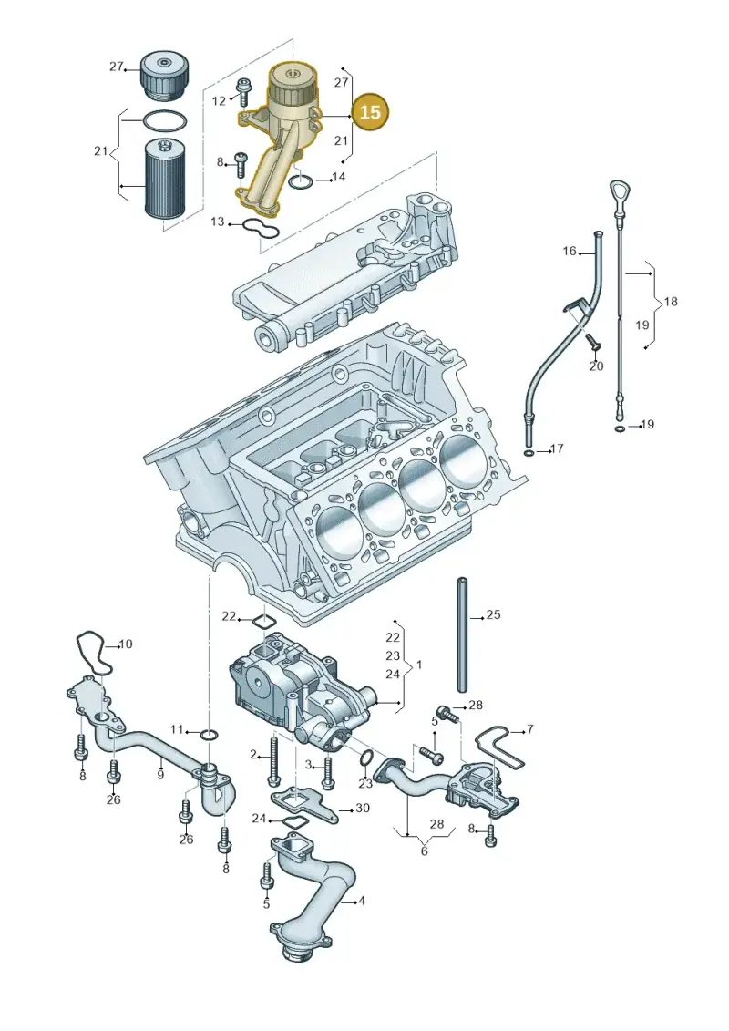 079115401AA — Audi RS4 Cabrio qu.    08> (2007-) diagram 473115000, position 15