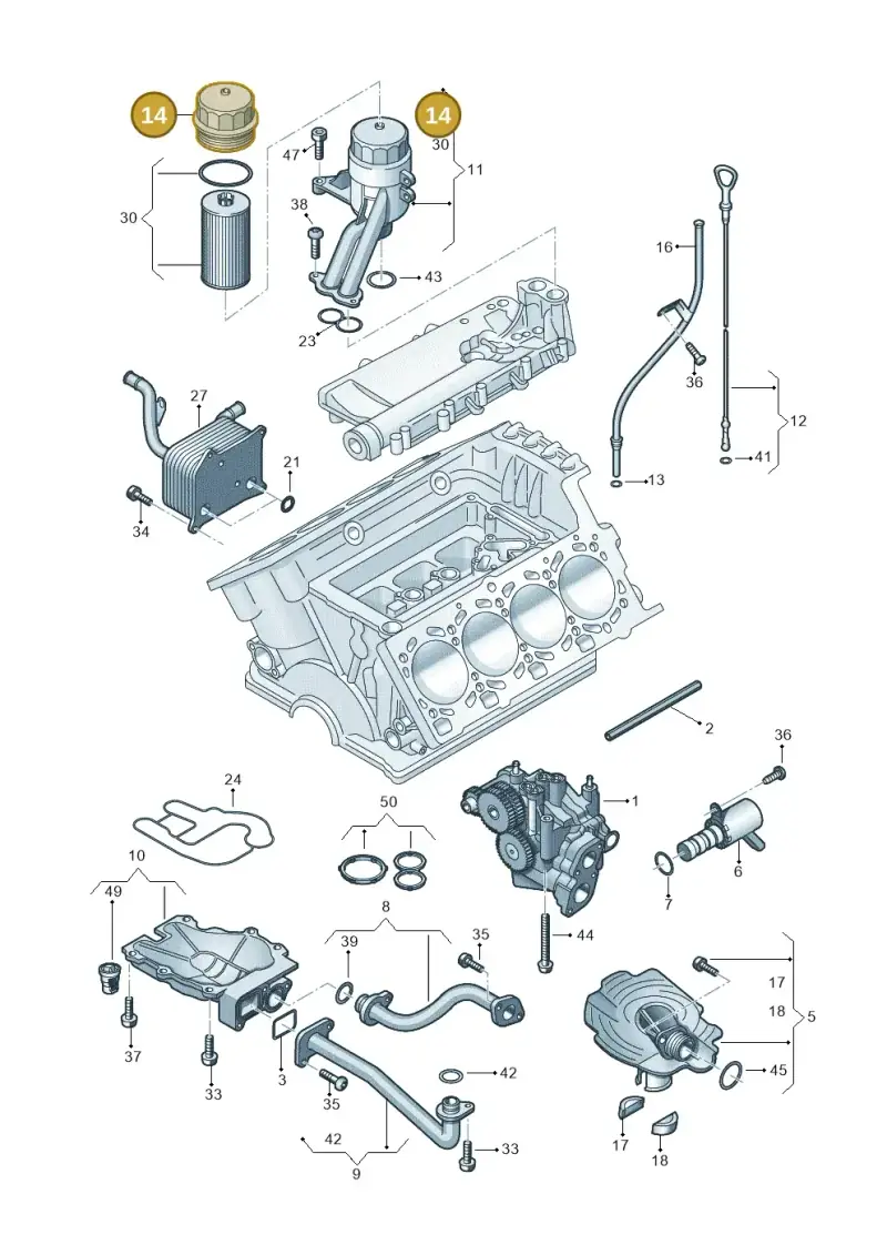 079115433D — Audi RS4 Av. qu. 4.2 (2012-2015) diagram 696115300, position 14