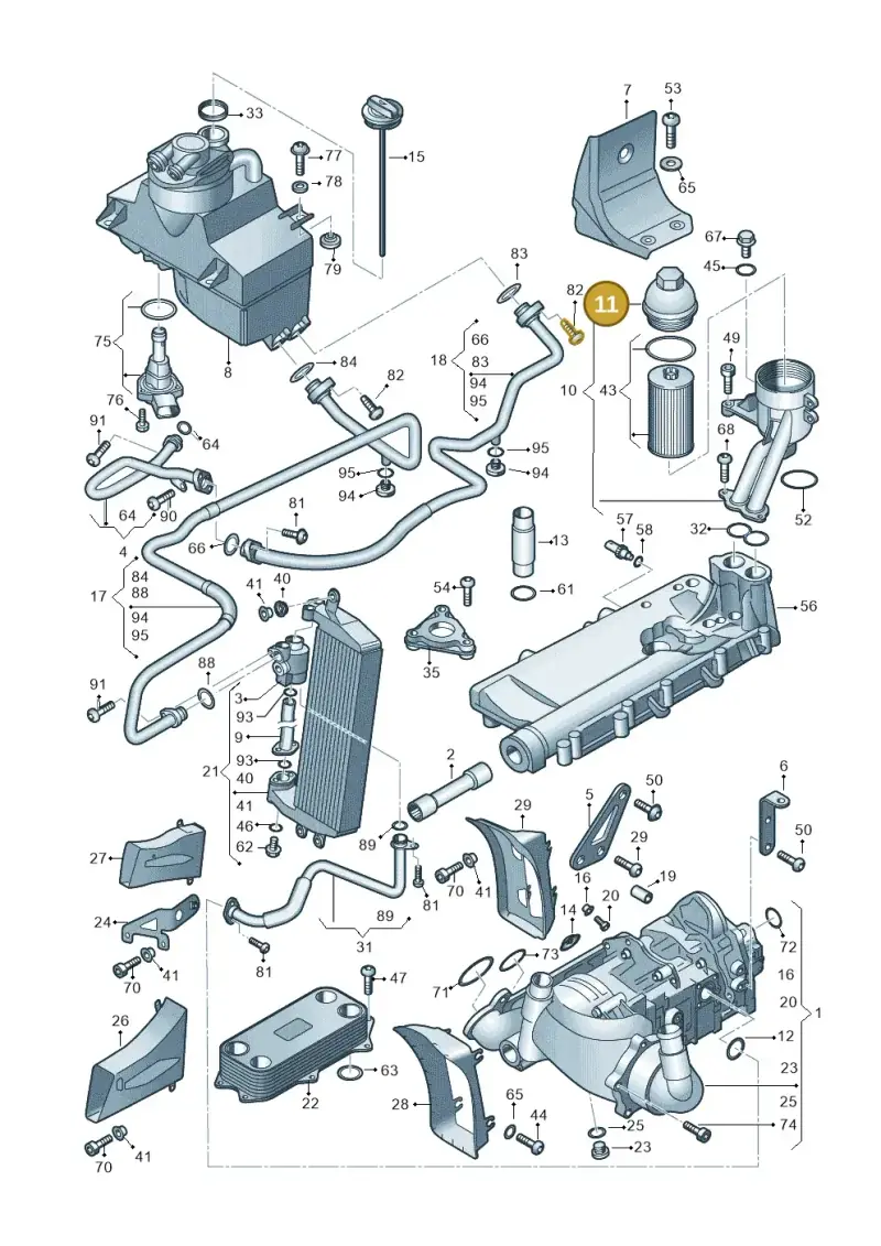 079115433D — Audi R8 qu. 5.2 (2012-2015) diagram 752115050, position 11