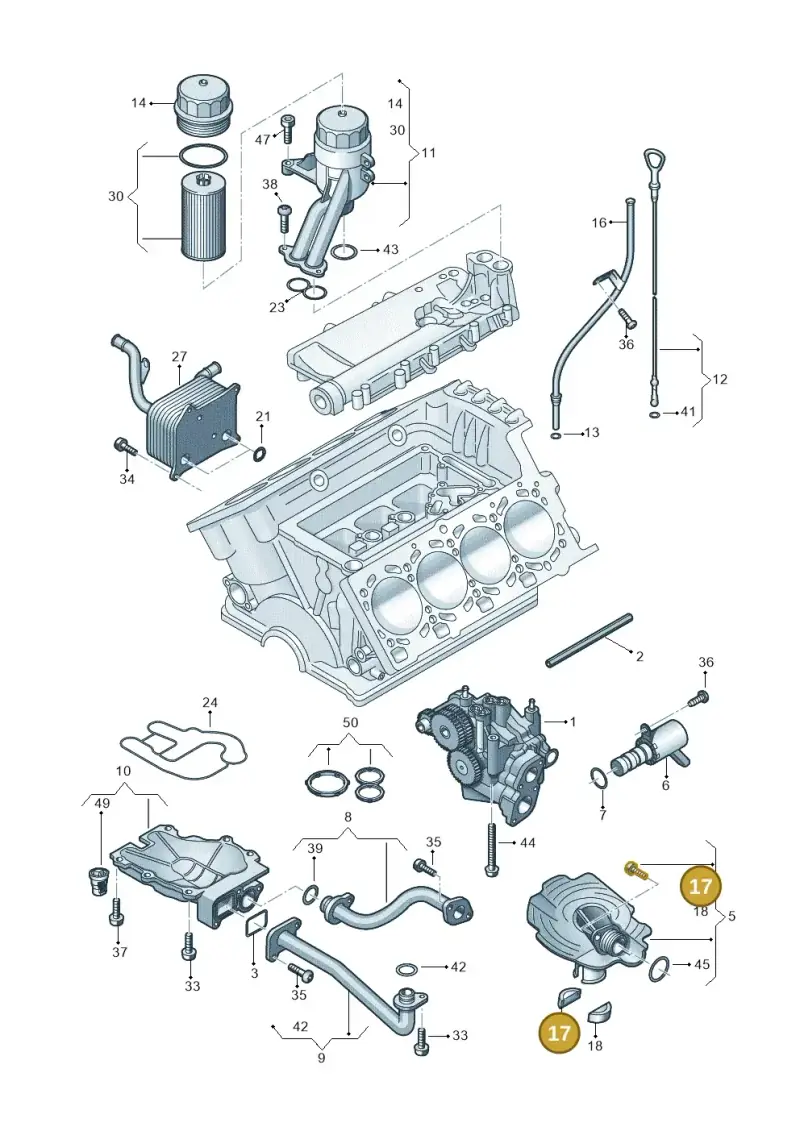 079115638C — Audi RS4 Av. qu. 4.2 (2012-2015) diagram 696115300, position 17