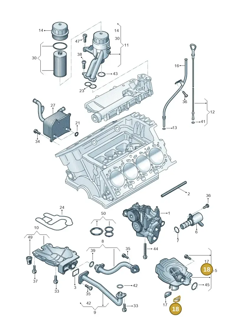 079115638D — Audi RS4 Av. qu. 4.2 (2012-2015) diagram 696115300, position 18