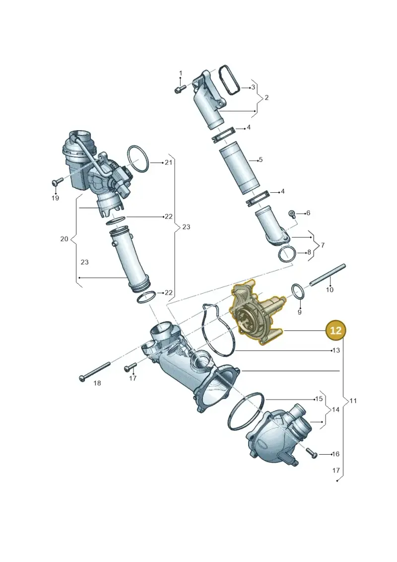 079121014M — Audi A7 Sportback (2014-2018) diagram 696121070, position 12
