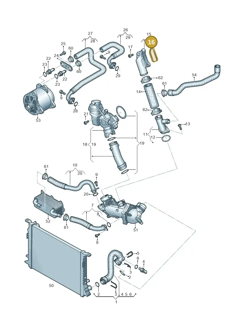 079121043B — Audi A8L qu. 3.0 TDI (2013-2018) diagram 771121410, position 16