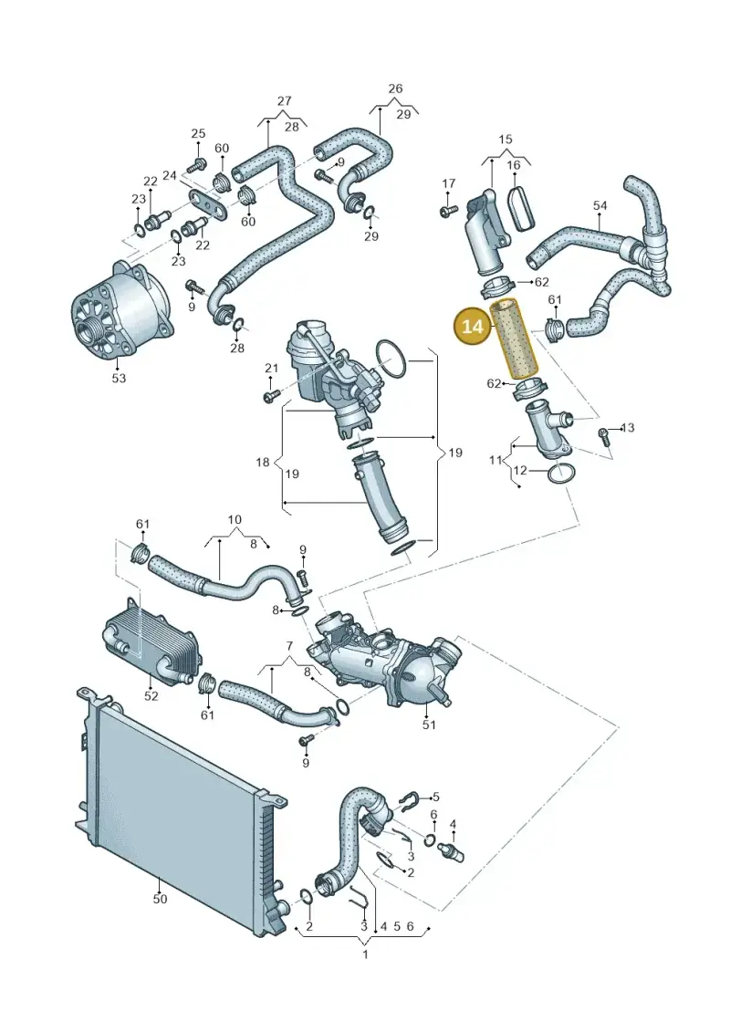 079121057AF — Audi A8L qu. 3.0 TDI (2013-2018) diagram 696121510, position 14