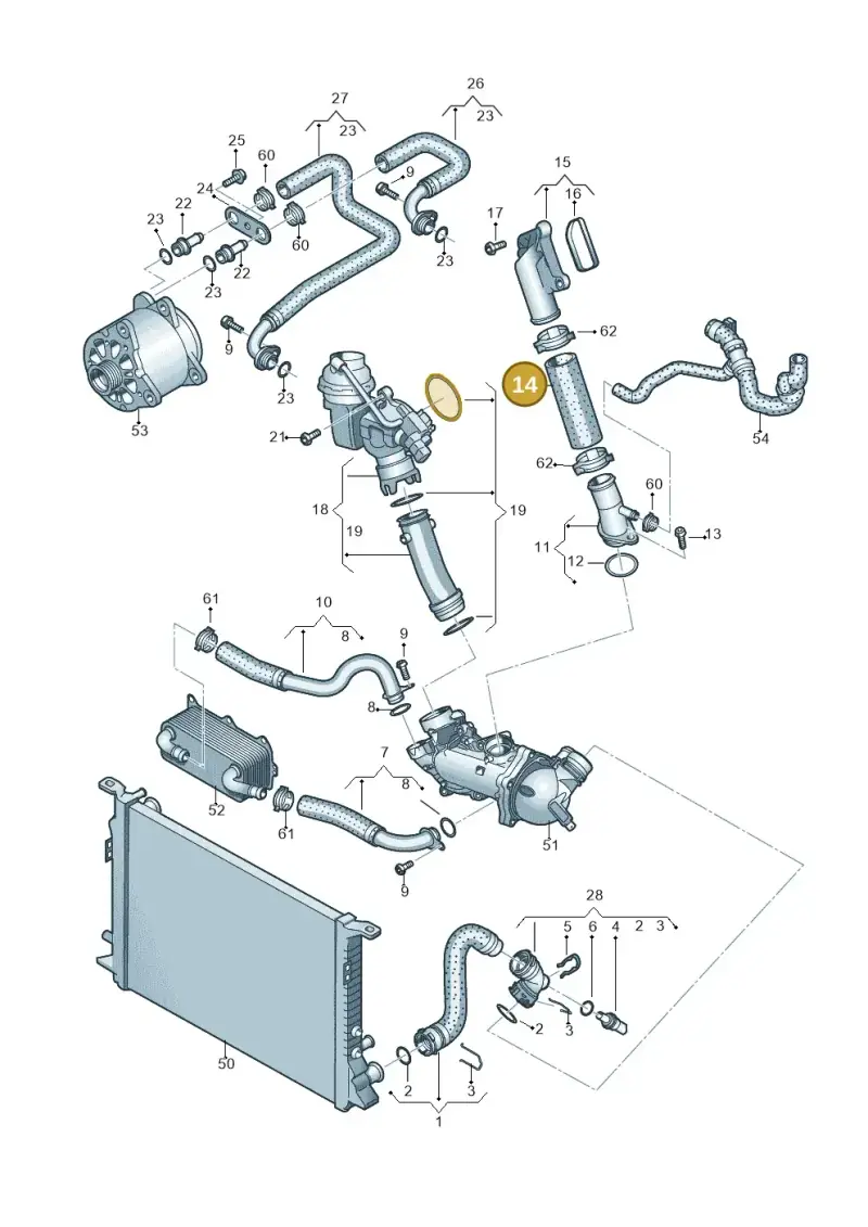 079121057AF — Audi A7 Sportback (2014-2018) diagram 711121510, position 14