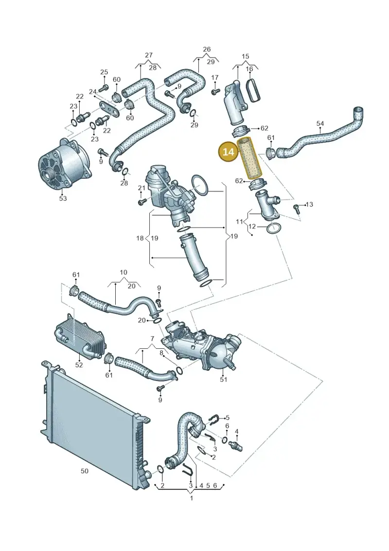 079121057AF — Audi A8L qu. 3.0 TDI (2013-2018) diagram 771121410, position 14