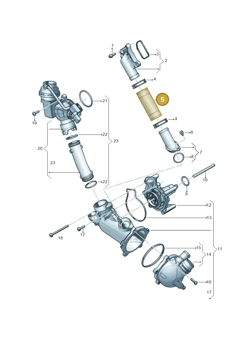 079121057AF — Audi A7 Sportback (2014-2018) diagram 696121070, position 5