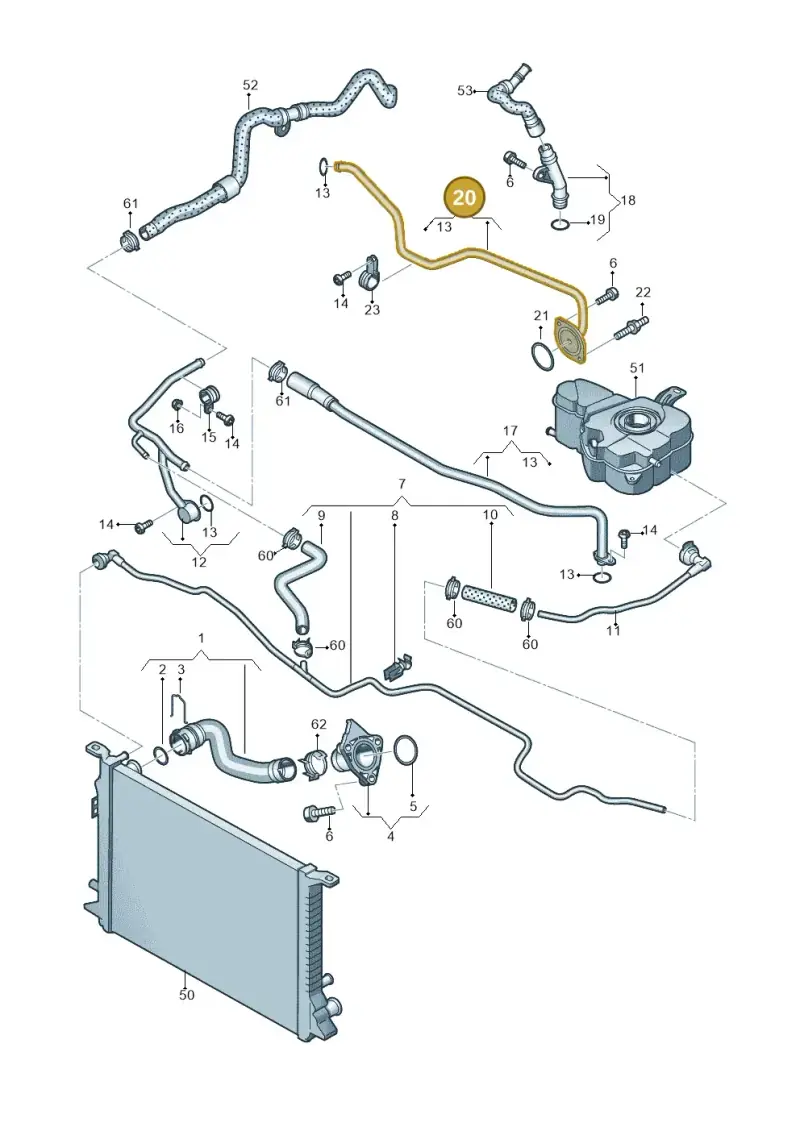079121071CM — Audi A8L qu. 3.0 TDI (2013-2018) diagram 696121500, position 20